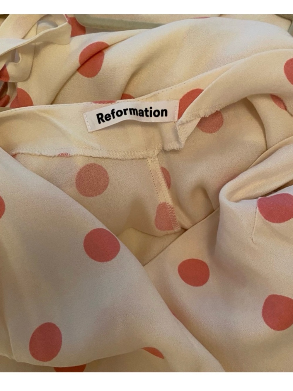 Reformation Polka Dot Tie-Shoulder Slip Dress - Picture 5 of 7